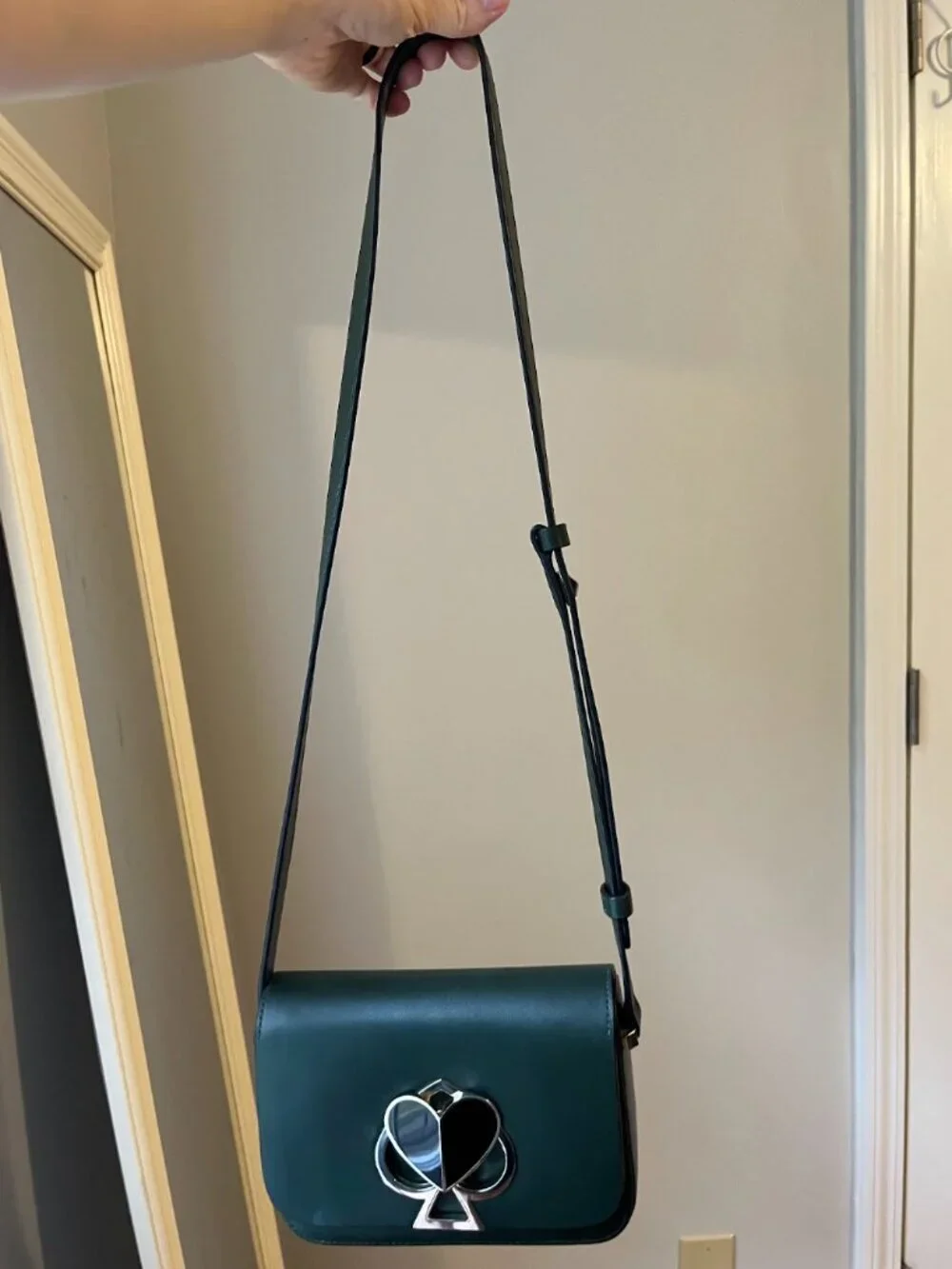 kate spade Nicola Twistlock Small Shoulder Bag in Deep Evergreen